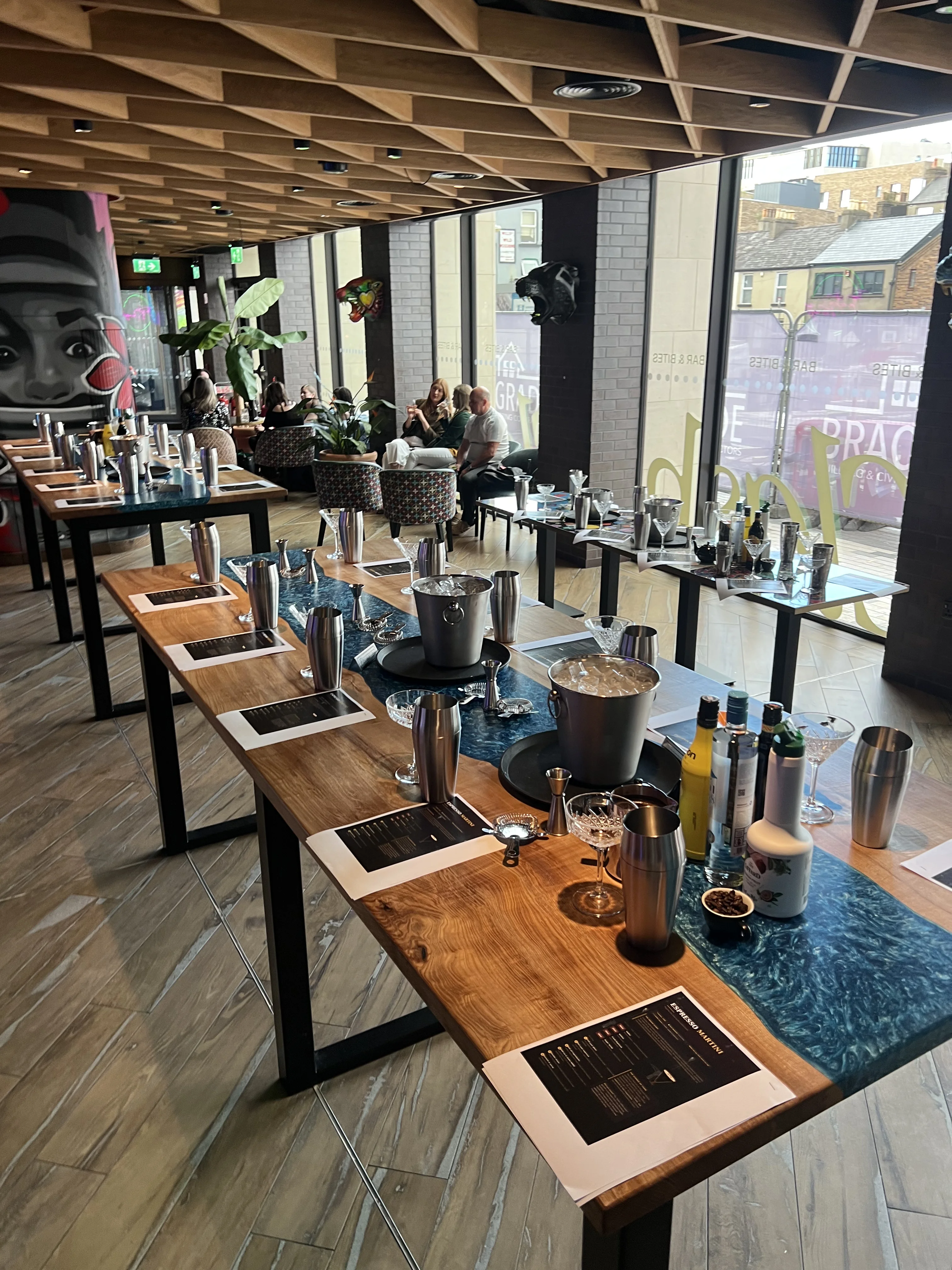 Guests enjoying a corporate-style social event in a stylish venue