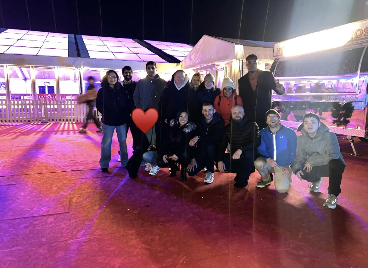 A group enjoying an ice skating activity together