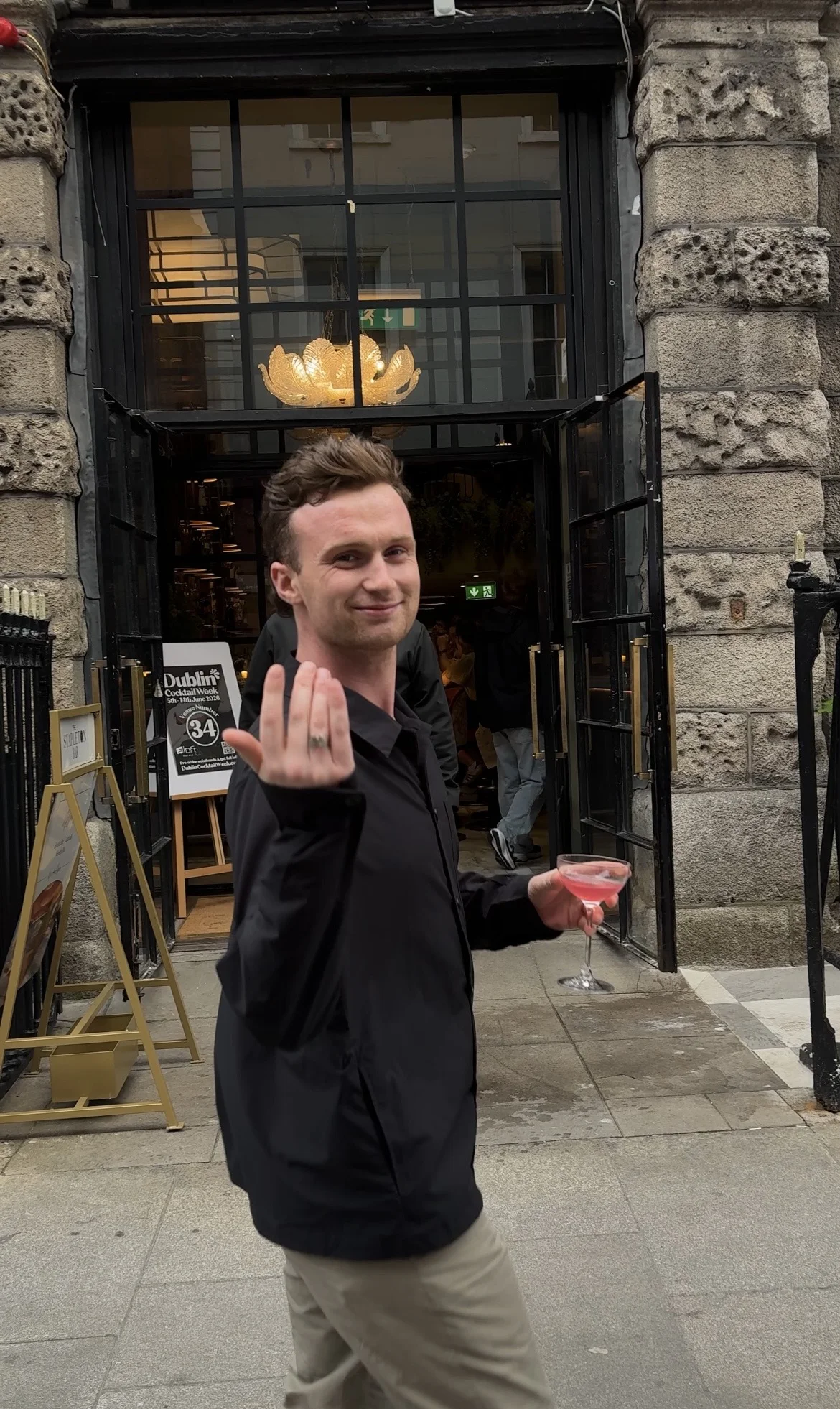 A guest enjoying a friendly hosted singles event