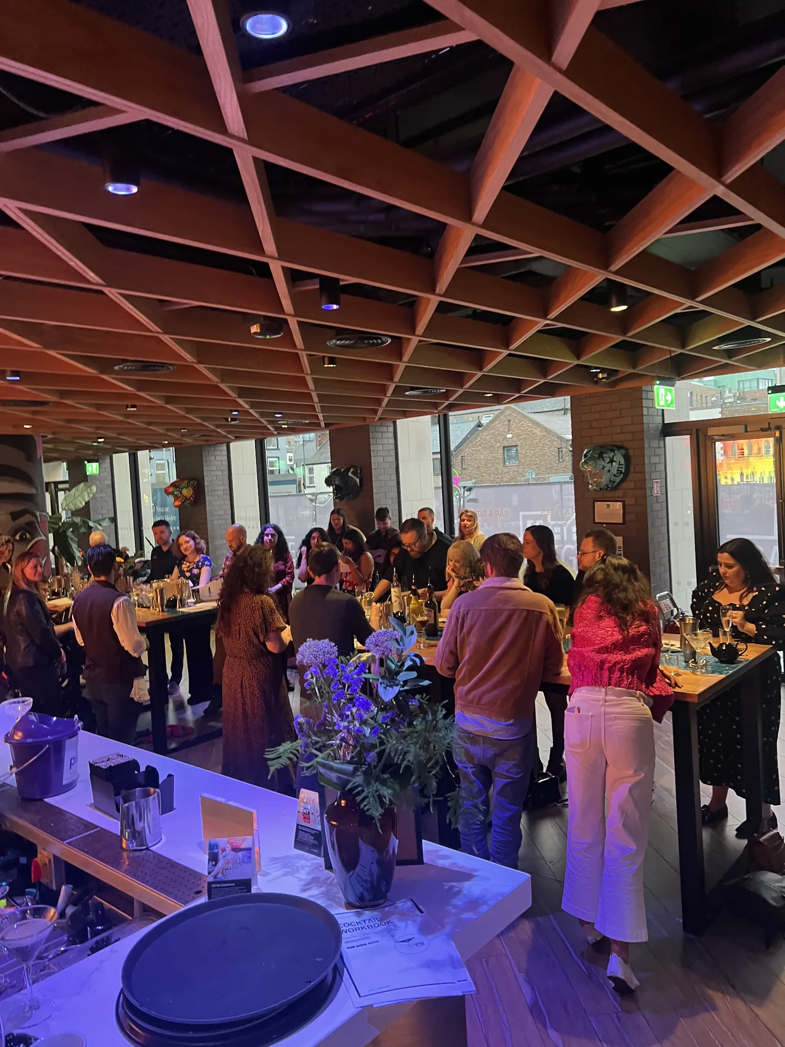 Guests enjoying a hosted singles social in Dublin